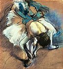 Edgar Degas Dancer Fastening her Pump painting